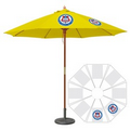 9' Round Fiberglass Umbrella with 8 Ribs, Full-Color Thermal Imprint, 2 Locations